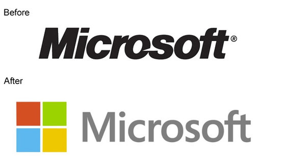 ,Microsoft,平板电脑,25年来首次大改 微软公布全新logo