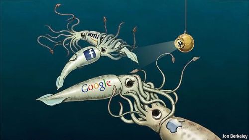 ,Google,Apple,Facebook,Microsoft,Amazon,,互联网巨头之战：大者生存