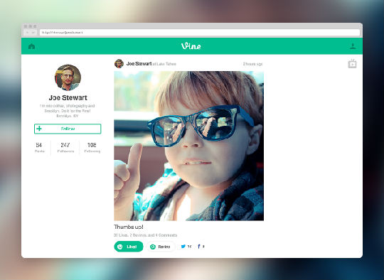 vine_web_profile.png ,Twitter,移动应用,Twitter推网页版vine