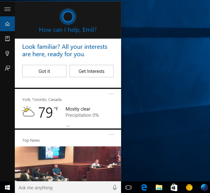 Windows10科塔娜(语音助手)