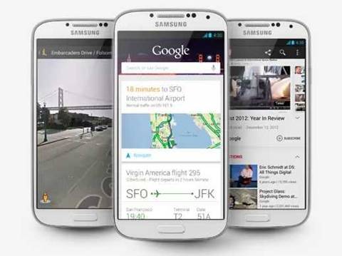 ,Google,即时通讯,美国人玩安卓手机：三星Galaxy S4 VS 火腿肠HTC One