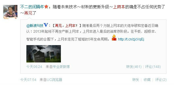 ,平板电脑,智能手机,微博记者站：再见，上网本！