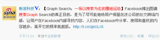 ,Facebook,社交网络,新浪,奇虎,Google,微博记者站：Graph Search：一场以搜索为名的圈地运动
