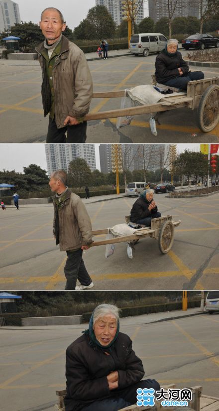 ,网民,网友热议：河南花甲老农拉架子车带八旬母亲看灯获赞