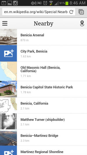 ,互联网,维基百科使你立刻了解世界：手机版本Nearby来了