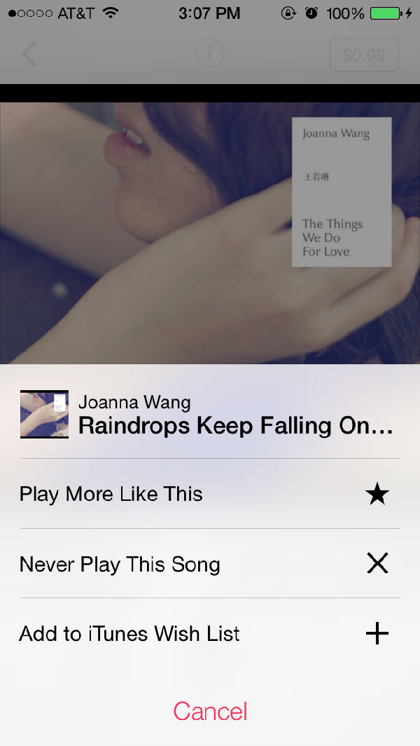 用户在iTunes Radio中标记喜欢或不喜欢歌曲的选项 ,Apple,Facebook,Google,平板电脑,听或不听?那是一种选择:四大流媒体音乐服务比较