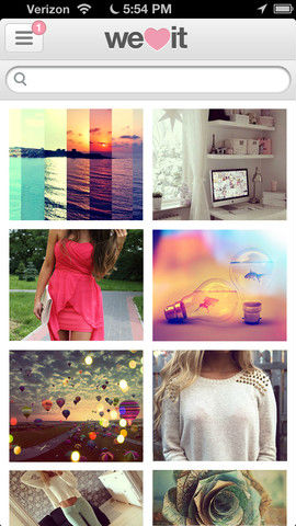 We Heart It移动版截图 ,Facebook,Twitter,We Heart It:收集心之碎片