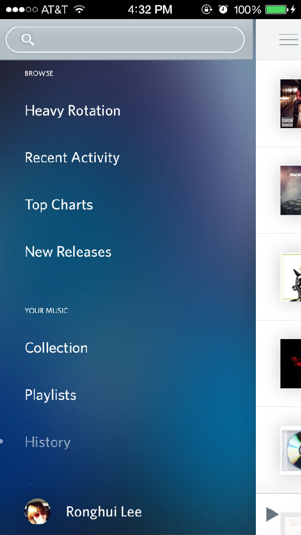 Rdio的浏览方式 ,Apple,Facebook,Google,平板电脑,听或不听?那是一种选择:四大流媒体音乐服务比较
