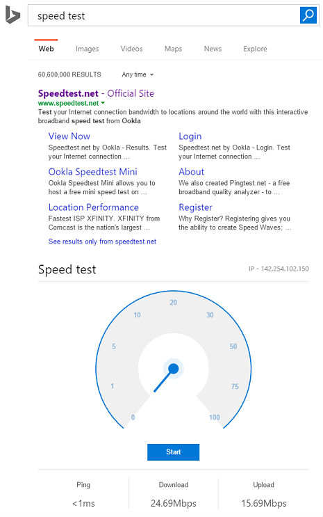 bing_speed_test.png ,微软,微软又出新花样 Bing必应也能测网速