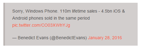 ,微软,Windows Phone销售量持续下降，可能要退出市场