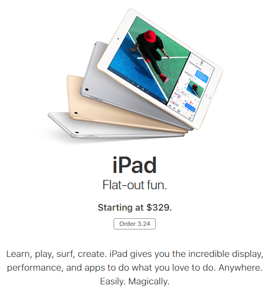 ,苹果,苹果推出329美元廉价iPad即将开放预定