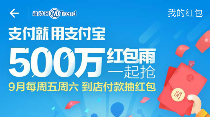 ,500万红包雨一起抢！周五周六每天到店付款抽红包规则入口