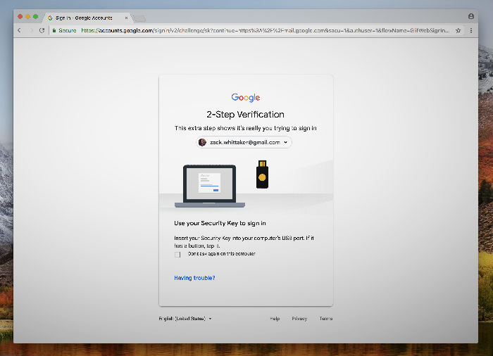登录Gmail与泰坦密钥-无缝和用户感官良好。 ,黑客,谷歌,这是谷歌的泰坦安全密钥