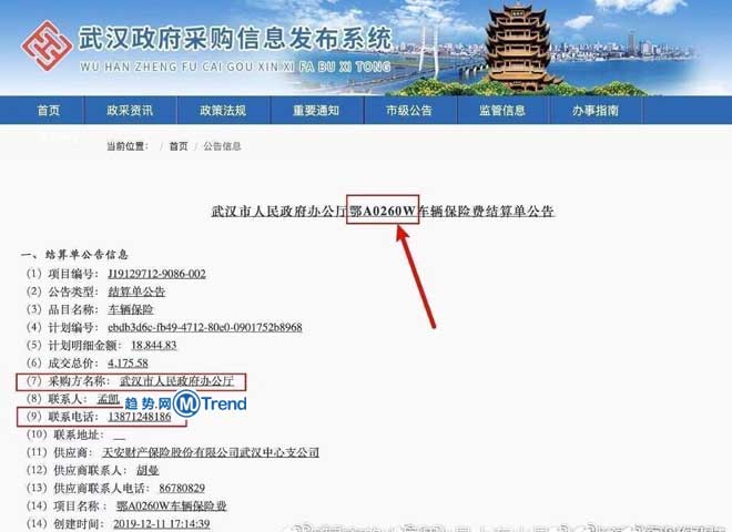 , 热点：鄂A0260W和武汉市政府办公厅什么关系？