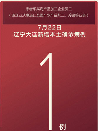 辽宁大连新增1例本土确诊病例