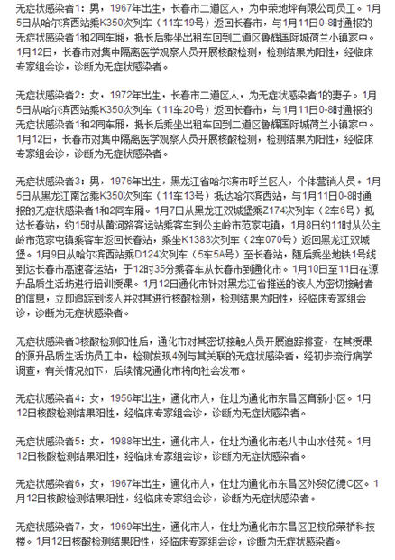 吉林新增无症状感染者7例 黑龙江全省进入应急状态 