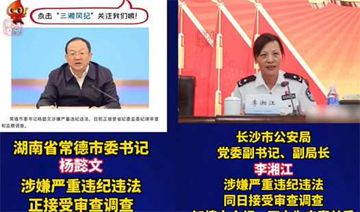 常德市委书记与其妻同日被查