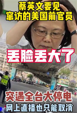 蔡英文见蓬佩奥网络直播因停电取消