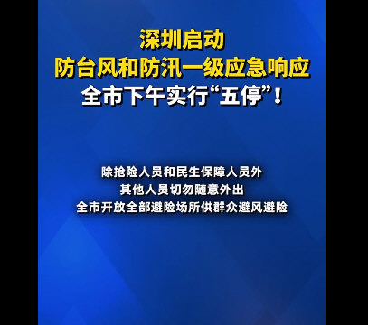 深圳：非必要不外出 深圳16时起停工停业停市