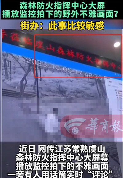 指挥中心大屏播放野外不雅画面监控