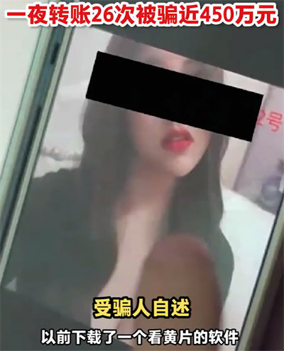 男子看黄网一夜转账26次被骗450万