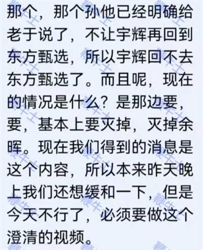 截图曝光:俞敏洪面临孙、董二选一