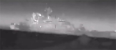 乌方公布击沉俄黑海舰队登陆舰画面