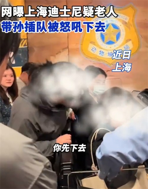 上海迪士尼疑老太带孙插队被怒吼