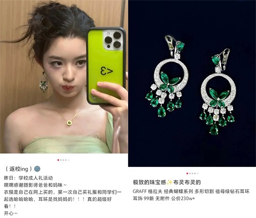 黄杨钿甜说耳环是妈妈的 黄杨钿甜背景被扒
