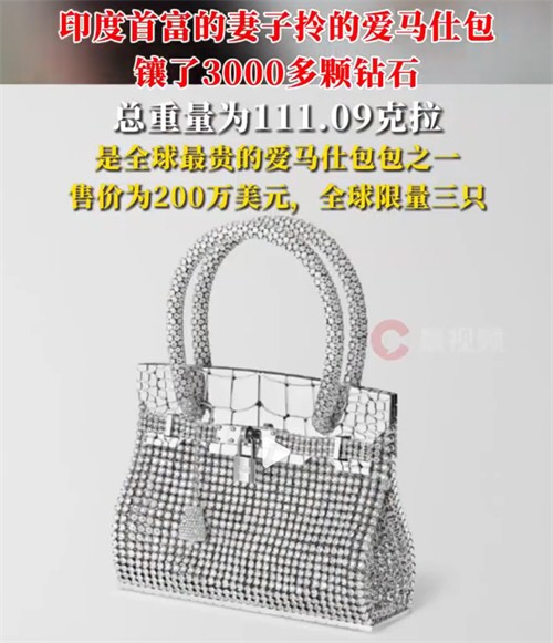 印度首富妻子的爱马仕镶了3025颗钻