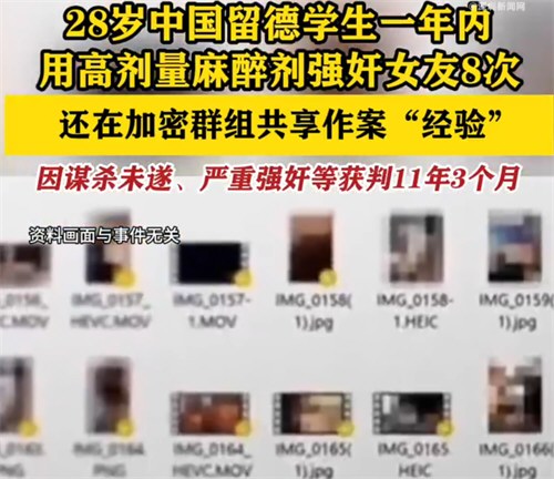 留德学生迷奸女友8次获刑11年