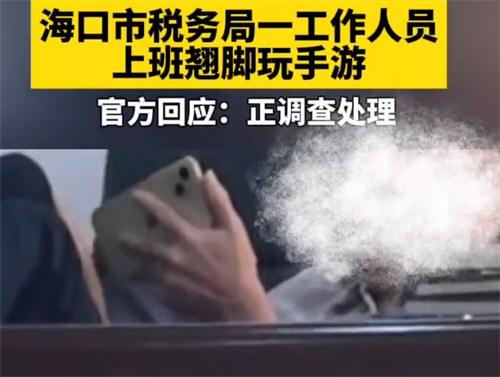 税务局职工被曝上班脚翘桌上玩手游