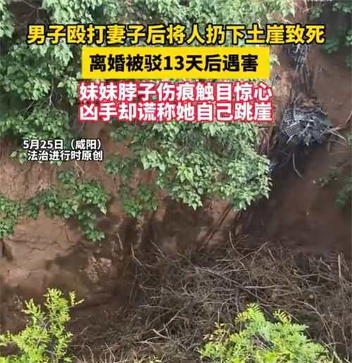 男子打晕妻子后扔下十几米悬崖致死