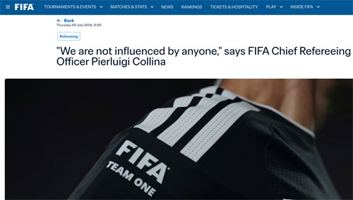 FIFA认定阿根廷进球判罚正确