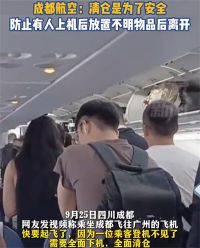 乘客登机后消失 涉事飞机全面清仓：成都航空一旅客登机后消失
