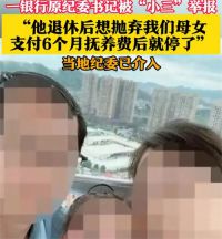 一银行原纪委书记被小三举报 小三索要每月1万抚养费不成举报