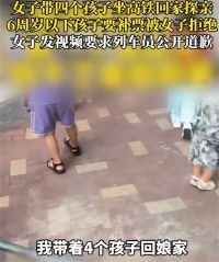 女子带四个娃坐高铁被要求补3张票 女子质疑儿童补票规定