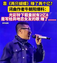 两只蝴蝶下载2亿多次作者挣了5000 庞龙的两只蝴蝶作者回应赚了2亿