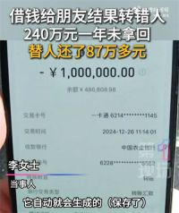 女子240万转错账户 对方欠银行700万 误转240万替还了87万巨债