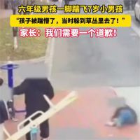 六年级男生一脚踹飞7岁小男孩 家长回应儿子被大孩子一脚踹飞