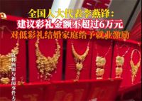 建议彩礼金额不超过6万元 建议对低彩礼结婚家庭给予就业激励