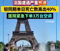 法国紧急下单3万台空调 巴黎已有2家殡仪馆爆满