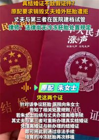 患癌妻子申请销毁丈夫婚外胚胎遭拒 律师称原配无权处置丈夫的婚外胚胎