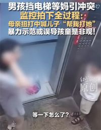 街道回应男童挡电梯等家长女子催促被打 男童挡电梯20秒等家长