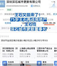 王石任深石城市更新董事长 75岁王石再战房地产