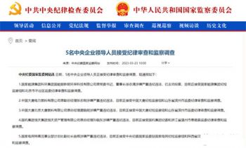 5名中央企业领导人员被查 包括大唐国机国家能源国家电网