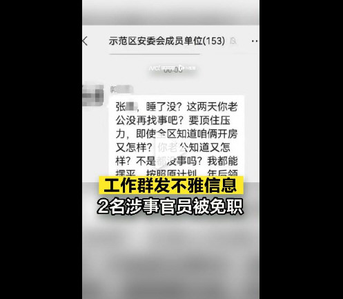 2名官员工作群 发不雅信息 均被双开