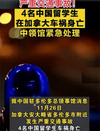 4名中国留学生在加拿大遇车祸身亡 均为未成年