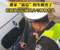 短剧演员忘摘道具车 牌被查处 谁家霸总车被查了