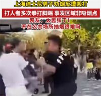 上海迪士尼男子被劝烟殴打劝烟者 网传男子劝烟被打后五位数和解